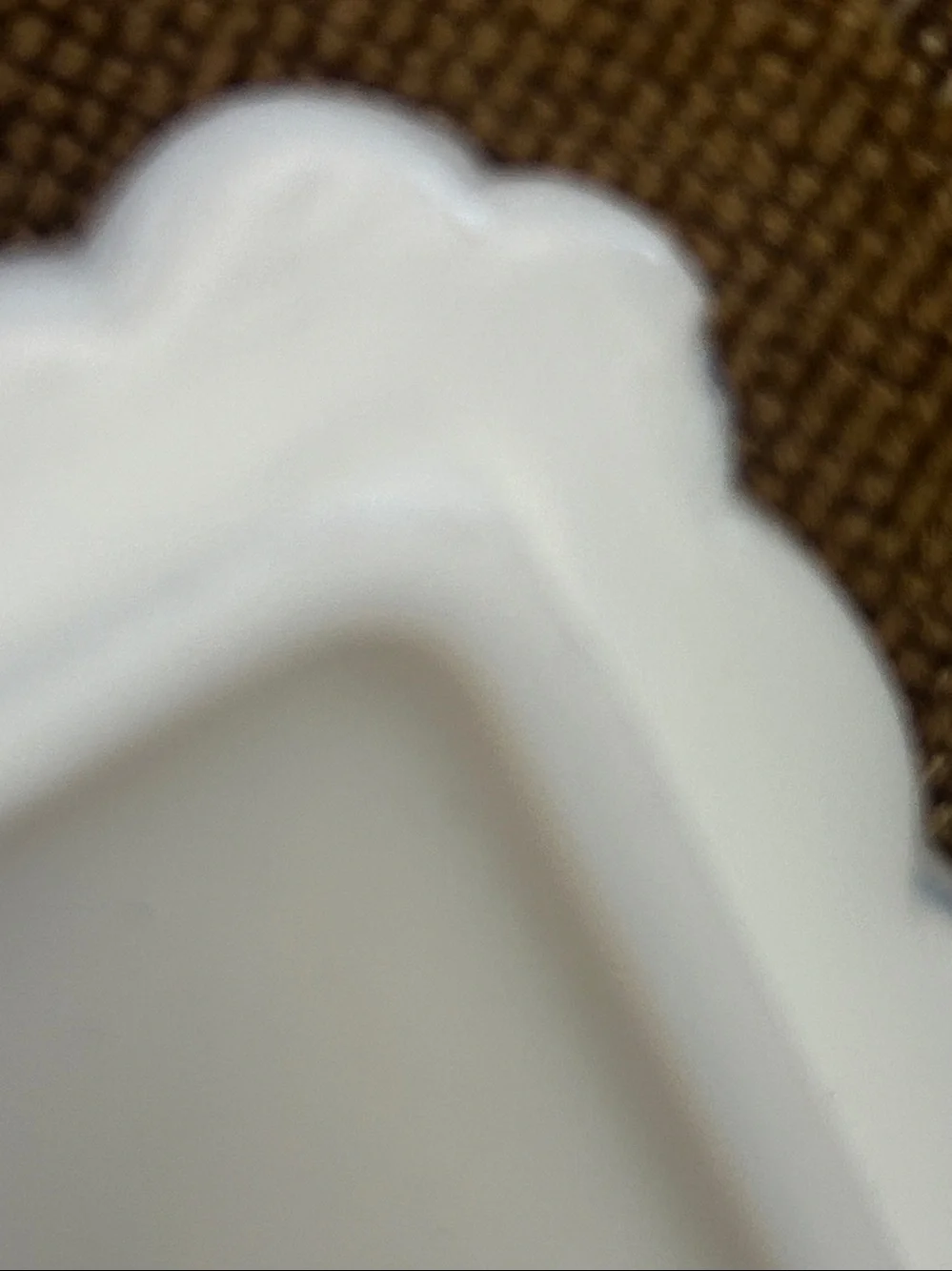 Used White Decorative Hobnail Ceramic Trinket Box small chip